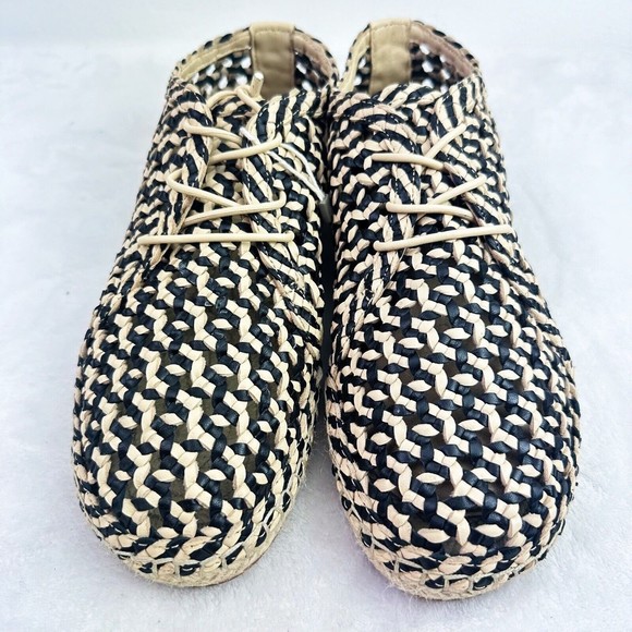 ZIMMERMANN Women's Braided Leather Woven Espadrilles In Black Size 40 - Picture 4 of 16